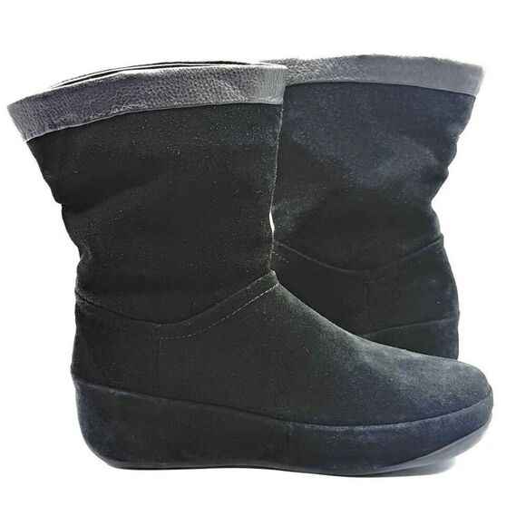 FitFlop Crush Suede Black Boots - Women’s US 7 - Picture 7 of 11